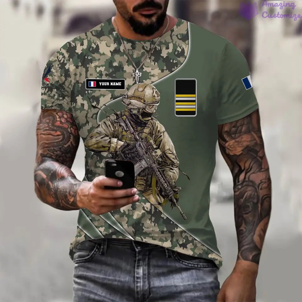 Personalized France with Name and Rank Soldier/Veteran Hoodie All Over Printed - 15052401QA