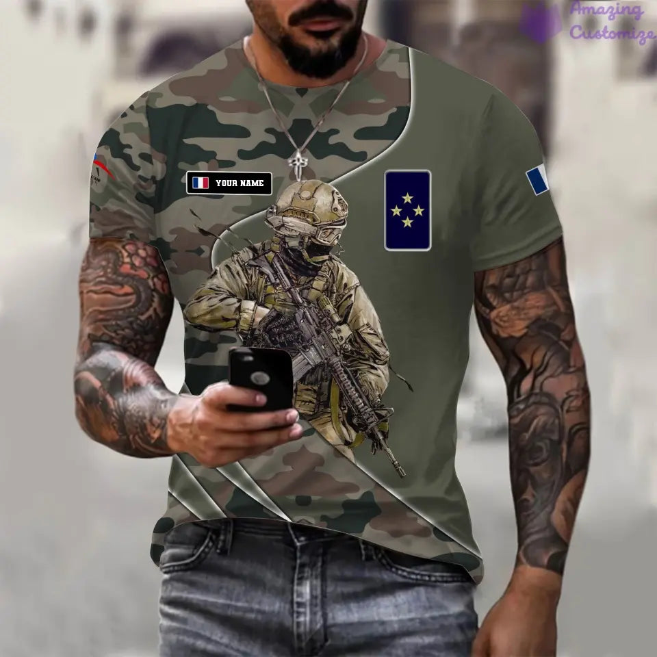 Personalized France with Name and Rank Soldier/Veteran Hoodie All Over Printed - 15052401QA