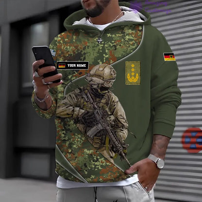 Personalized Germany with Name and Rank Soldier/Veteran Hoodie All Over Printed - 15052401QA