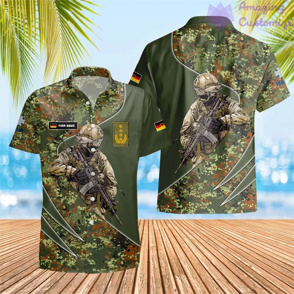 Personalized Germany with Name and Rank Soldier/Veteran Hoodie All Over Printed - 15052401QA