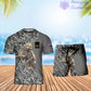 Personalized Australia Soldier/ Veteran Camo With Name And Rank Combo T-Shirt + Short 3D Printed  - 17157312