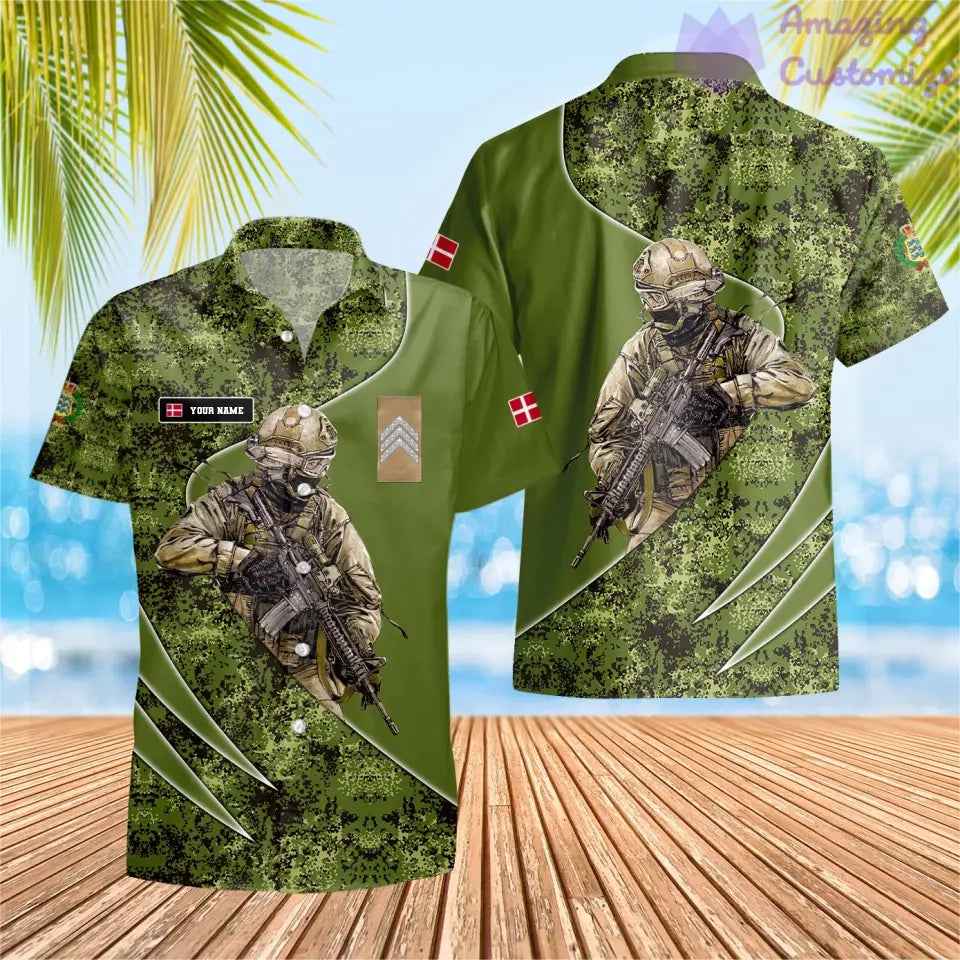 Personalized Denmark Soldier/Veteran with Name and Rank Hawaii All Over Printed - 17157312