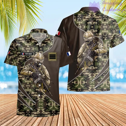 Personalized France with Name and Rank Soldier/Veteran Hawaii All Over Printed - 17157312