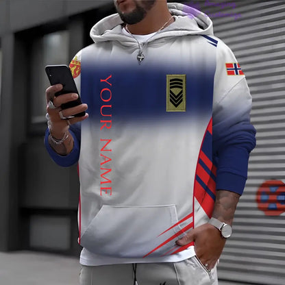 Personalized Norway Soldier/Veteran with Name and Rank Hoodie All Over Printed - 17158176