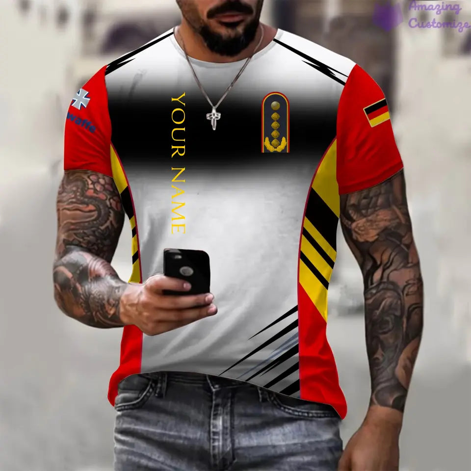 Personalized Germany with Name and Rank Soldier/Veteran T-shirt All Over Printed - 17158176