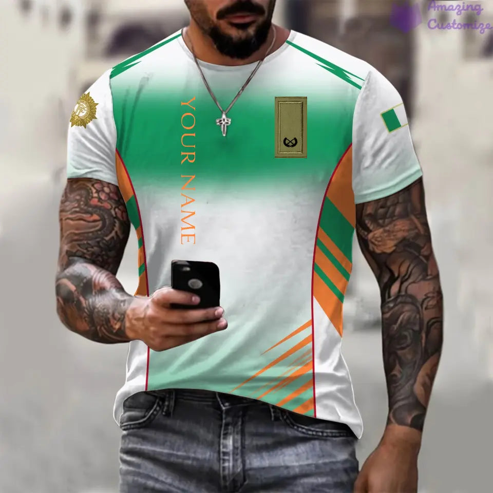 Personalized Ireland with Name and Rank Soldier/Veteran T-shirt All Over Printed - 17158176