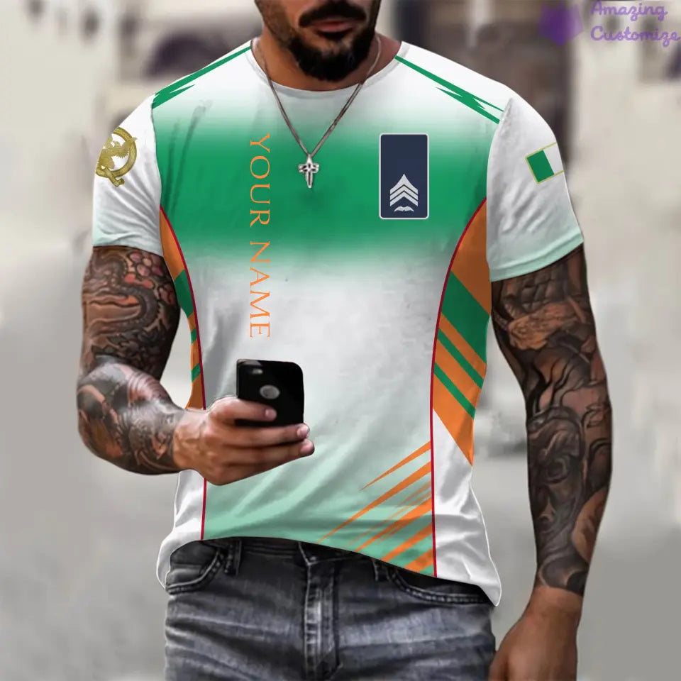 Personalized Ireland with Name and Rank Soldier/Veteran T-shirt All Over Printed - 17158176