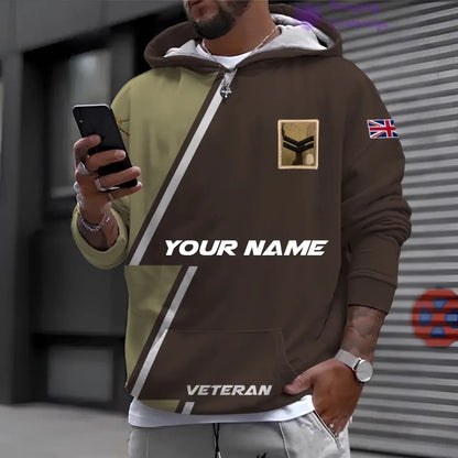 Personalized UK with Name and Rank Soldier/Veteran Hoodie All Over Printed - 17161632