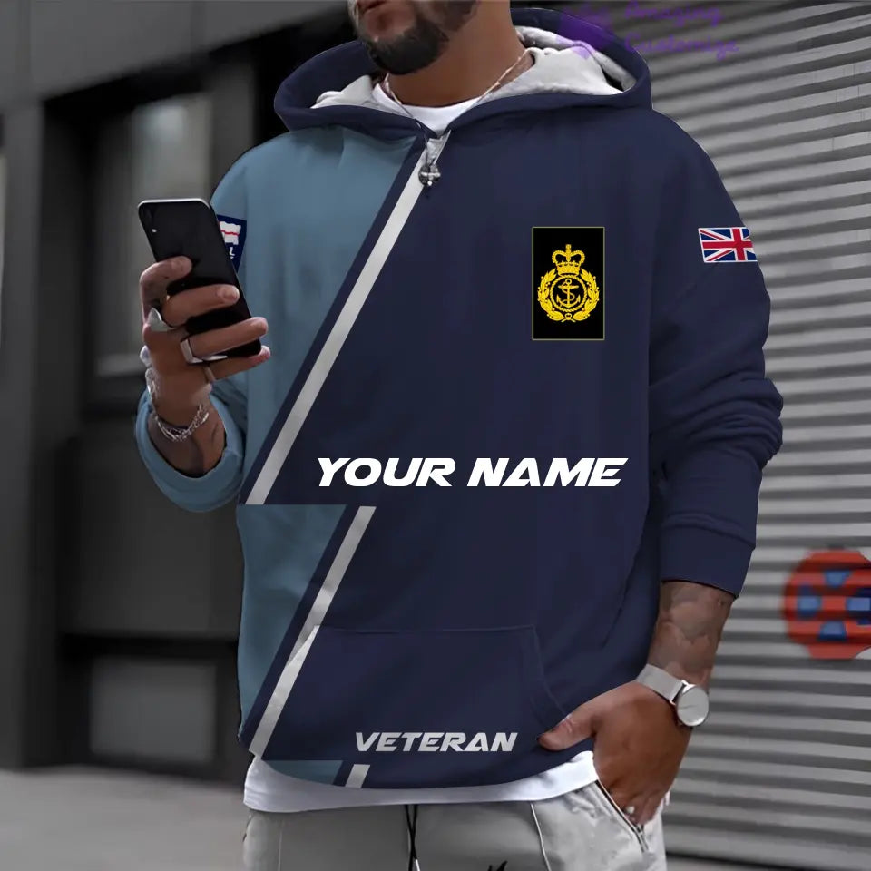 Personalized UK with Name and Rank Soldier/Veteran Hoodie All Over Printed - 17161632