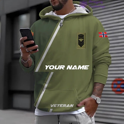 Personalized Norway Soldier/Veteran with Name and Rank Hoodie All Over Printed - 17161632
