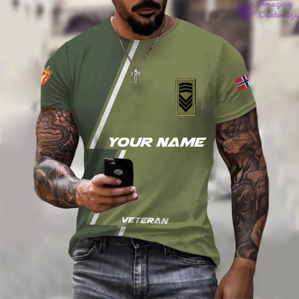 Personalized Norway Soldier/Veteran with Name and Rank Hoodie All Over Printed - 17161632