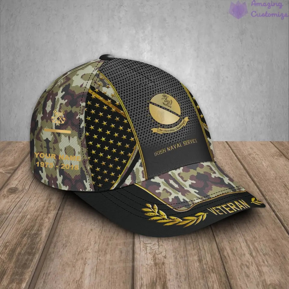 Personalized Rank, Year And Name Ireland Soldier/Veterans Camo Baseball Cap - 17163360