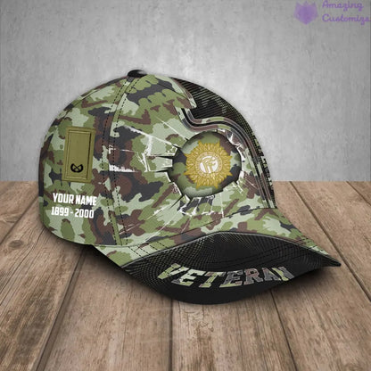 Personalized Rank, Year And Name Ireland Soldier/Veterans Camo Baseball Cap - 17170272