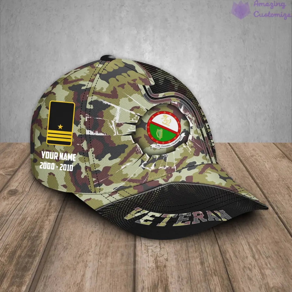 Personalized Rank, Year And Name Ireland Soldier/Veterans Camo Baseball Cap - 17170272