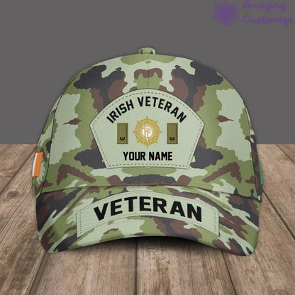 Personalized Rank And Name Ireland Soldier/Veterans Camo Baseball Cap - 1717027201