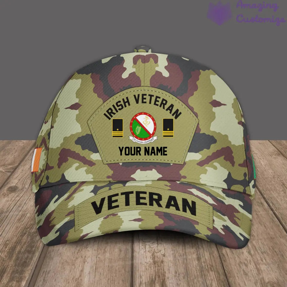 Personalized Rank And Name Ireland Soldier/Veterans Camo Baseball Cap - 1717027201