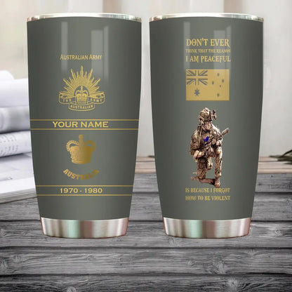 Personalized Australia Veteran/ Soldier With Rank, Year And Name Tumbler - 17180640