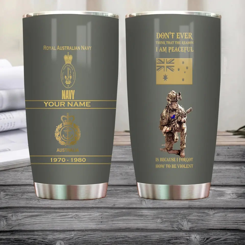 Personalized Australia Veteran/ Soldier With Rank, Year And Name Tumbler - 17180640