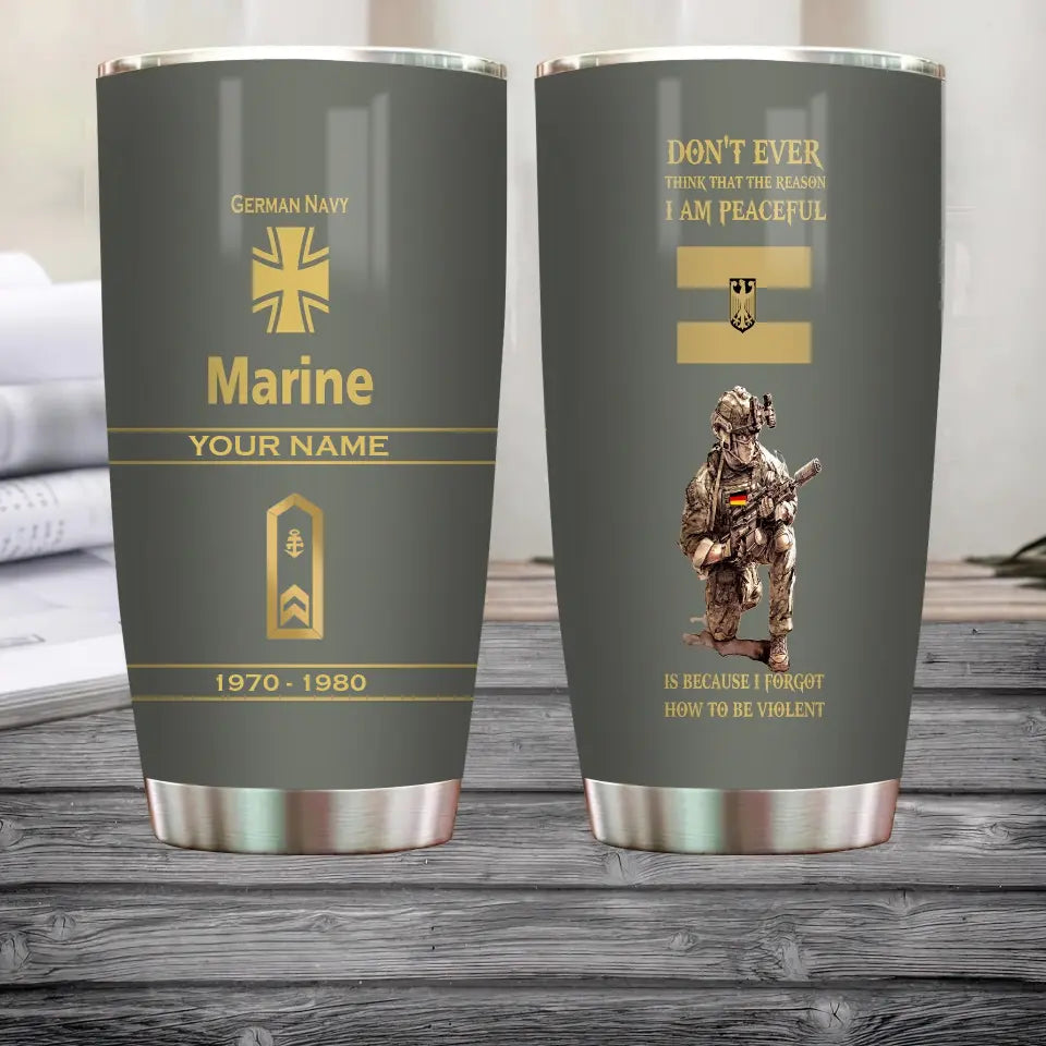 Personalized Germany Veteran/ Soldier With Rank, Year And Name Tumbler - 17180640