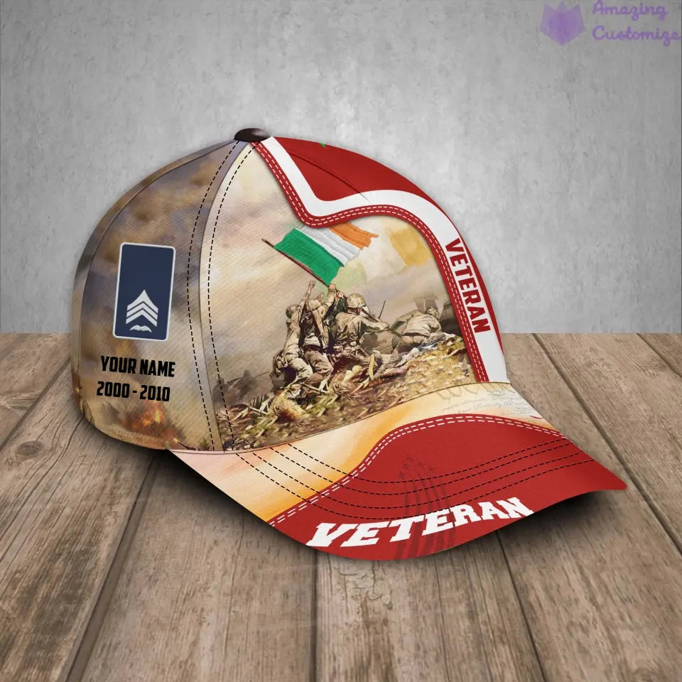 Personalized Rank, Year And Name Ireland Soldier/Veterans Baseball Cap - 17177184