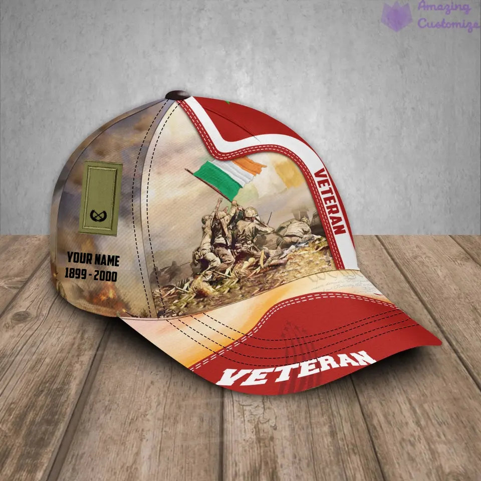 Personalized Rank, Year And Name Ireland Soldier/Veterans Baseball Cap - 17177184