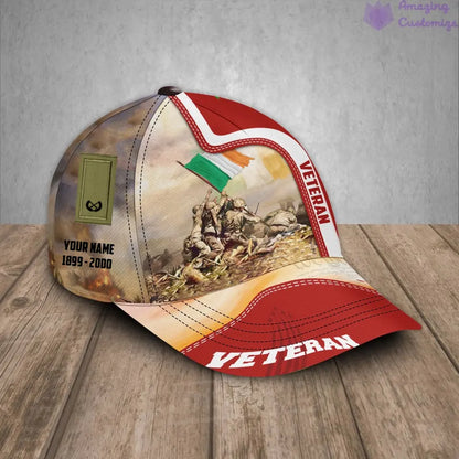 Personalized Rank, Year And Name Ireland Soldier/Veterans Baseball Cap - 17177184