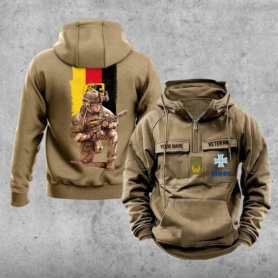 Personalized Germany Soldier/Veteran Vintage Hoodie All Over Printed - 1718928001