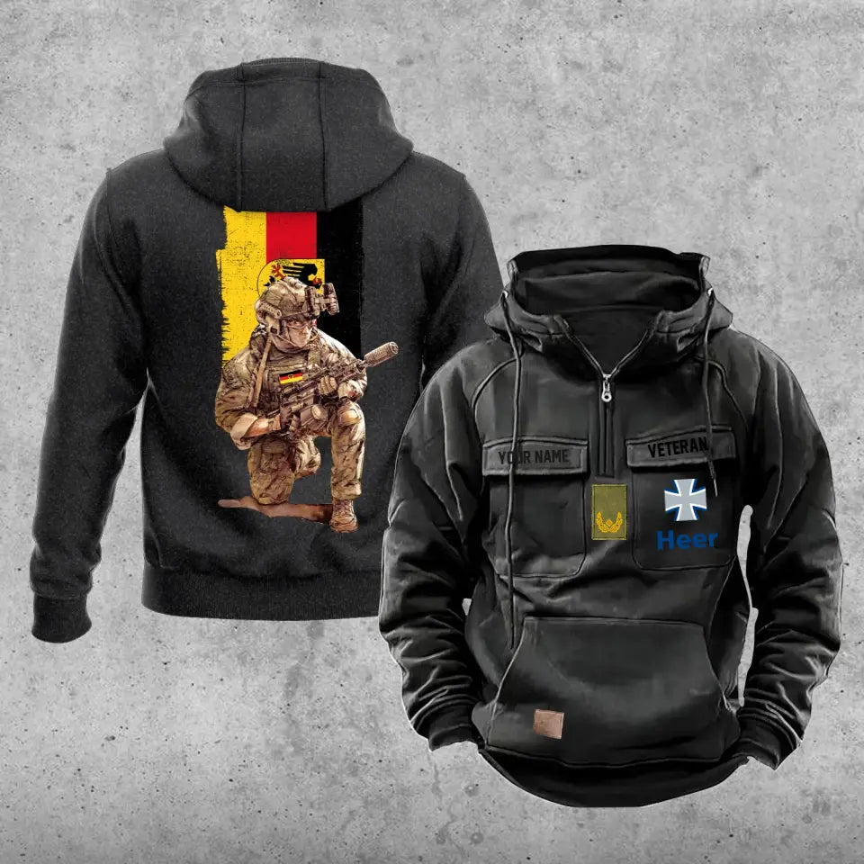 Personalized Germany Soldier/Veteran Vintage Hoodie All Over Printed - 1718928001