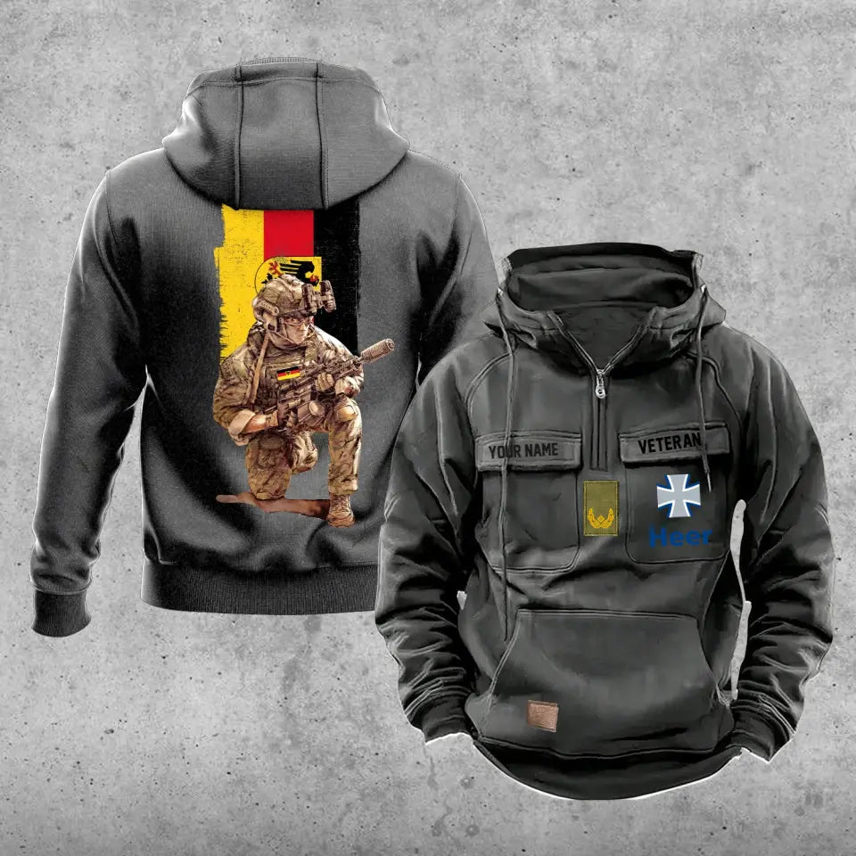 Personalized Germany Soldier/Veteran Vintage Hoodie All Over Printed - 1718928001
