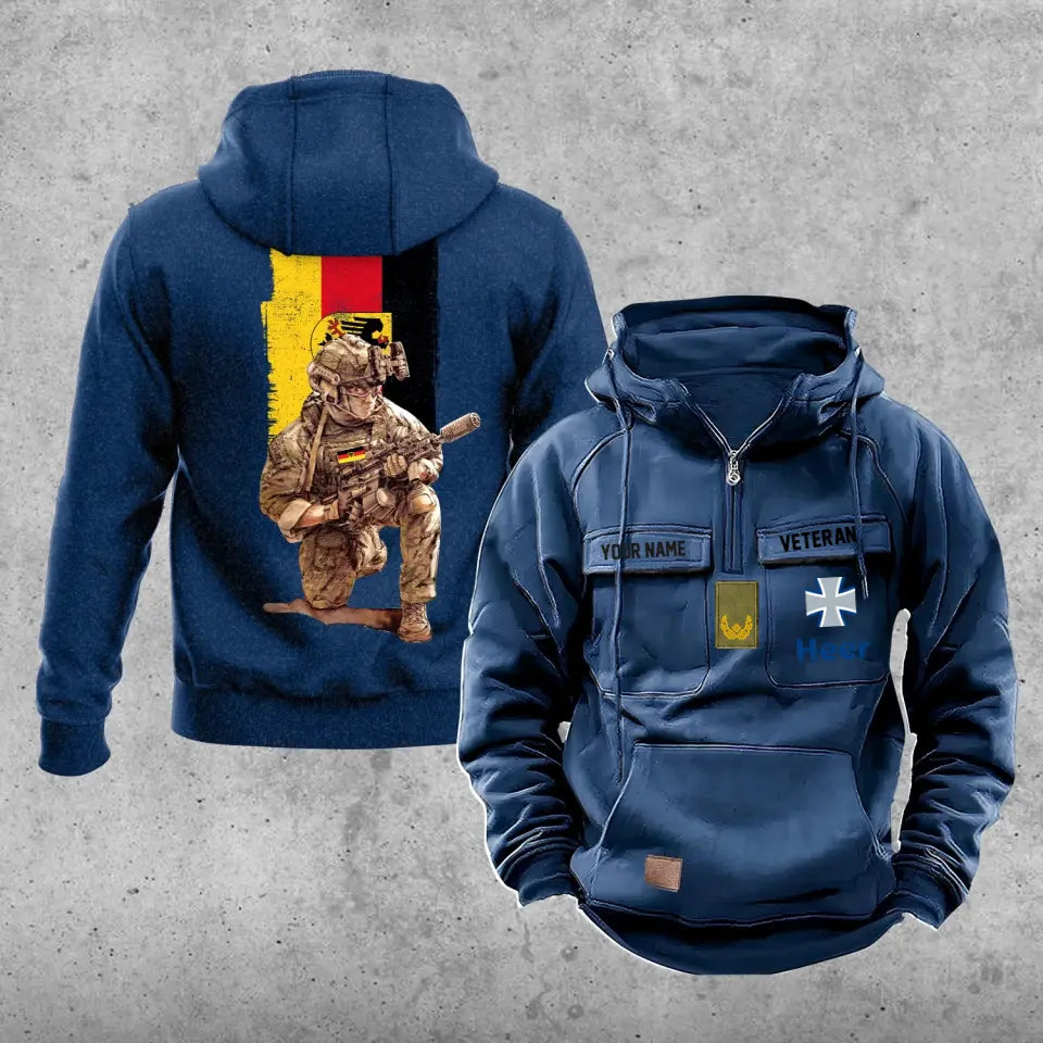 Personalized Germany Soldier/Veteran Vintage Hoodie All Over Printed - 1718928001