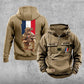 Sweat à capuche vintage personnalisé soldat/vétéran de la France imprimé sur toute la surface - 21062402QA
