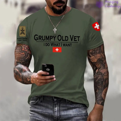 Personalized Swiss Soldier/Veteran with Name and Rank T-shirt All Over Printed - 17191872