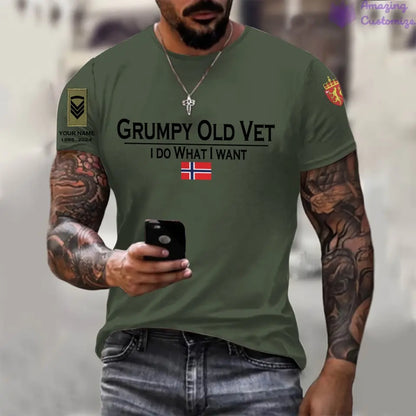 Personalized Norway Soldier/Veteran with Name and Rank T-shirt All Over Printed - 17191872