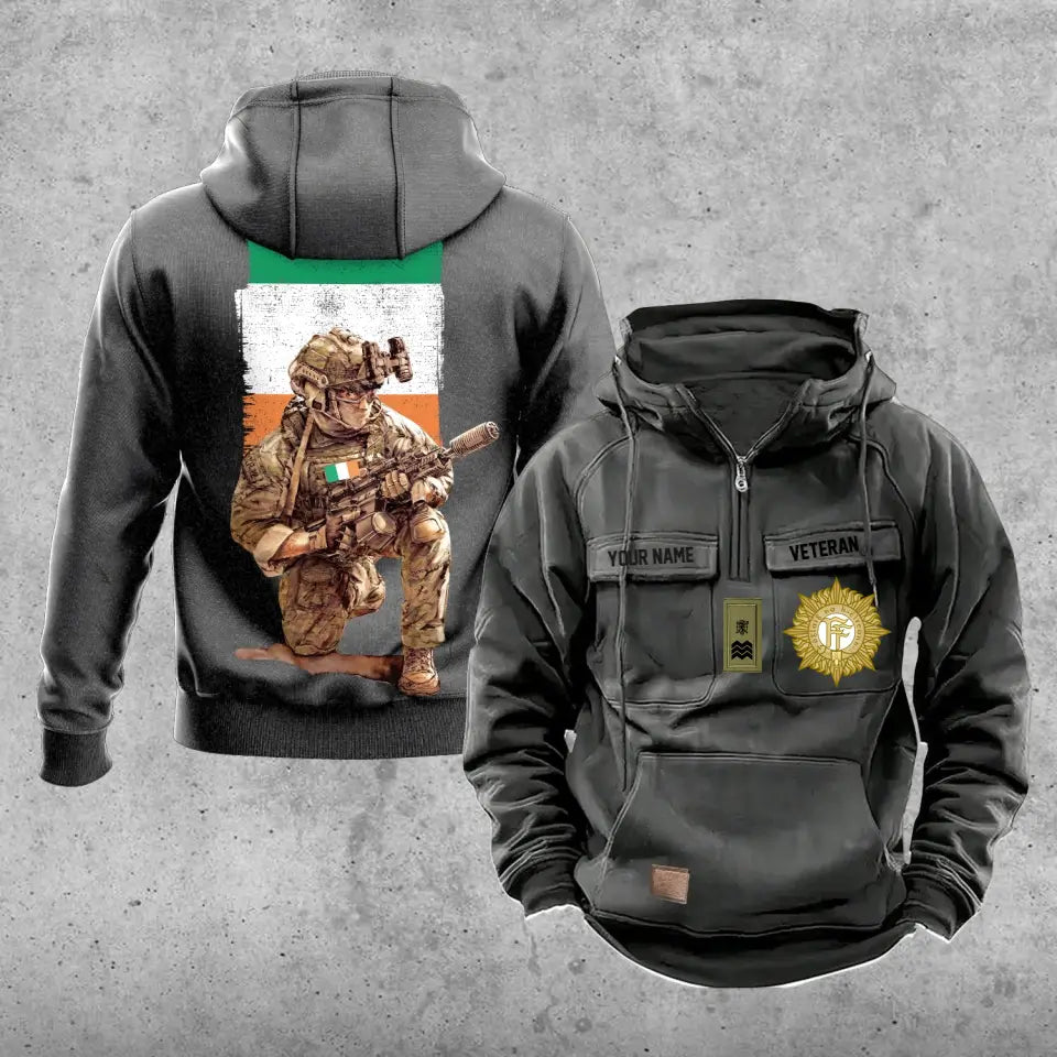 Personalized Ireland Soldier/Veteran Vintage Hoodie All Over Printed - 1718928001