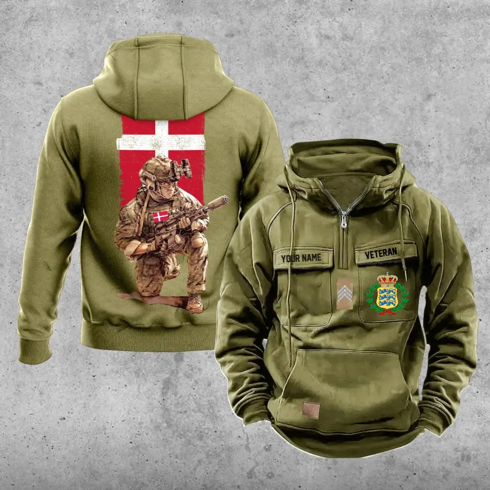 Personalized Denmark Soldier/Veteran Vintage Hoodie All Over Printed - 1718928001