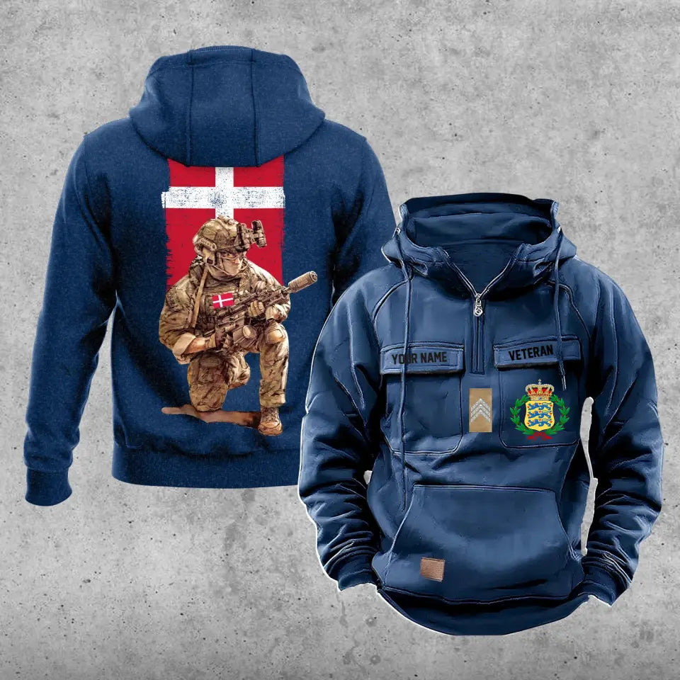 Personalized Denmark Soldier/Veteran Vintage Hoodie All Over Printed - 1718928001