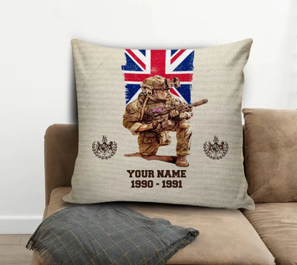 Personalized UK Soldier/ Veteran With Name, Year And Rank Pillow 3D Printed - 17199648