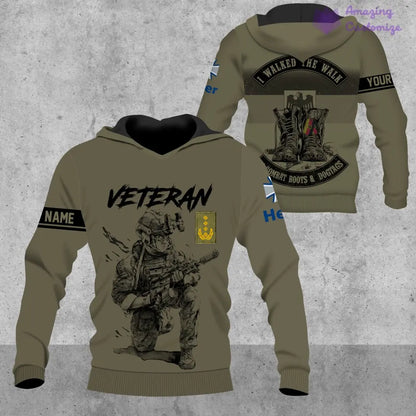 Sweat à capuche personnalisé avec motif camouflage soldat/vétéran allemand avec nom et grade imprimé sur toute la surface - 1720569602