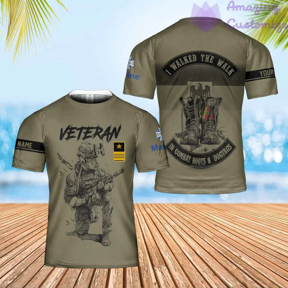 Sweat à capuche personnalisé avec motif camouflage soldat/vétéran allemand avec nom et grade imprimé sur toute la surface - 1720569602