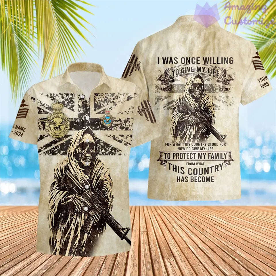 Personalized UK Soldier/Veteran Camo with Name, Year and Rank Hoodie All Over Printed - 17216064