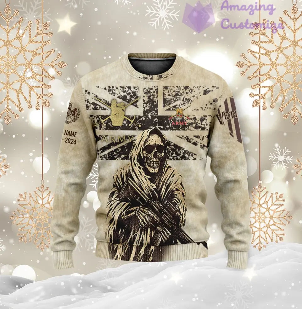 Personalized UK Soldier/Veteran Camo with Name, Year and Rank Hoodie All Over Printed - 17216064