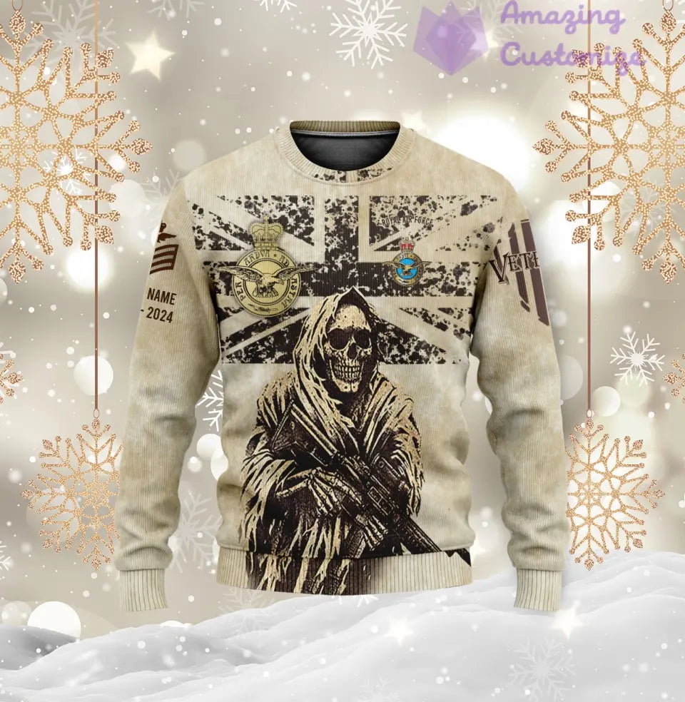 Personalized UK Soldier/Veteran Camo with Name, Year and Rank Hoodie All Over Printed - 17216064