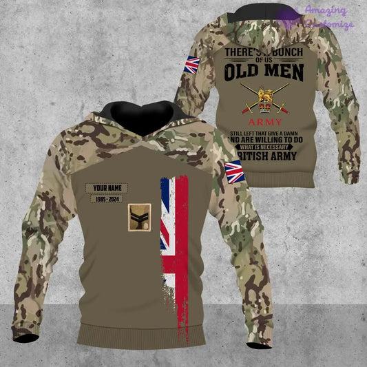 Polo personnalisé avec motif camouflage soldat/vétéran britannique imprimé sur toute la surface avec nom, année et grade - 17217792