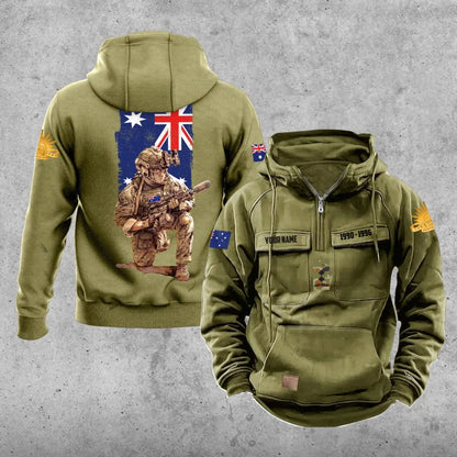 Personalized Australia Soldier/Veteran Vintage Hoodie All Over Printed - 17194464
