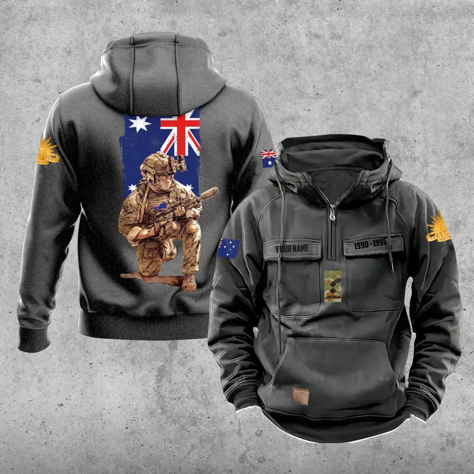 Personalized Australia Soldier/Veteran Vintage Hoodie All Over Printed - 17194464