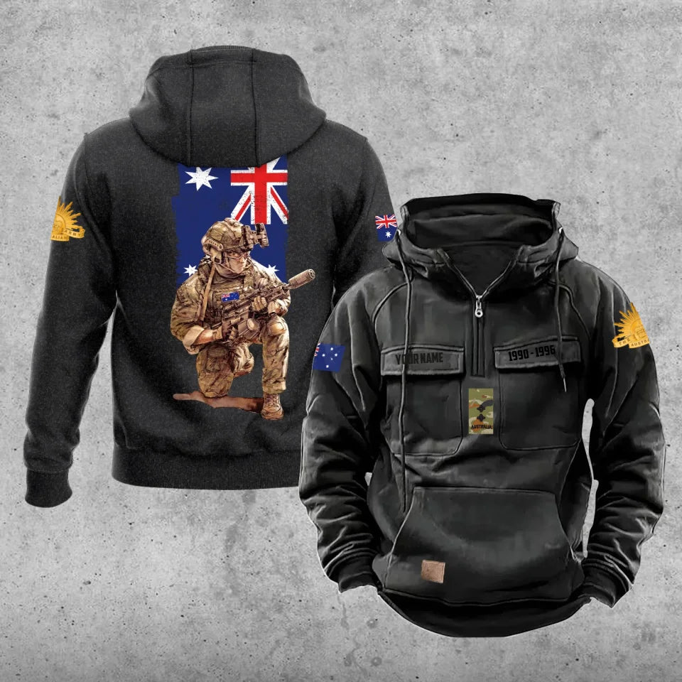 Personalized Australia Soldier/Veteran Vintage Hoodie All Over Printed - 17194464