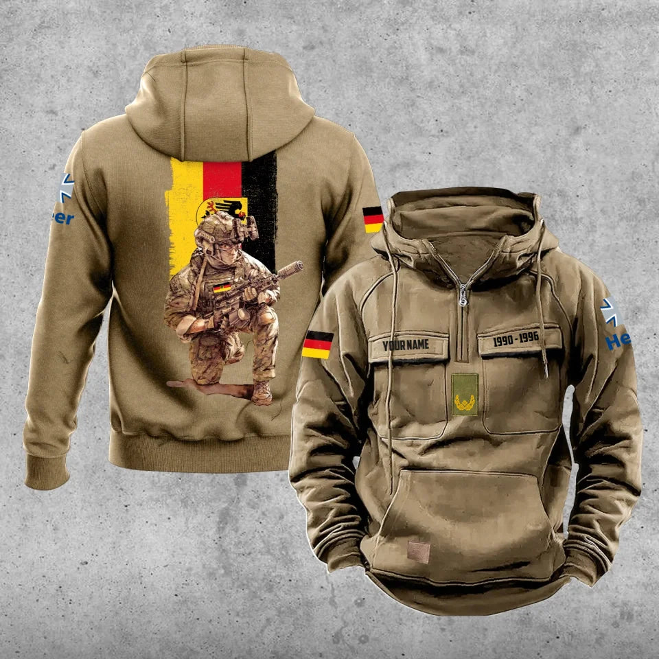 Personalized Germany Soldier/Veteran Vintage Hoodie All Over Printed - 17194464