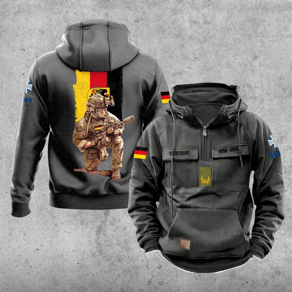 Personalized Germany Soldier/Veteran Vintage Hoodie All Over Printed - 17194464