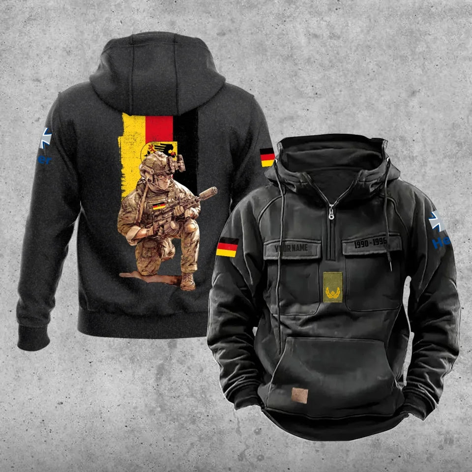 Personalized Germany Soldier/Veteran Vintage Hoodie All Over Printed - 17194464