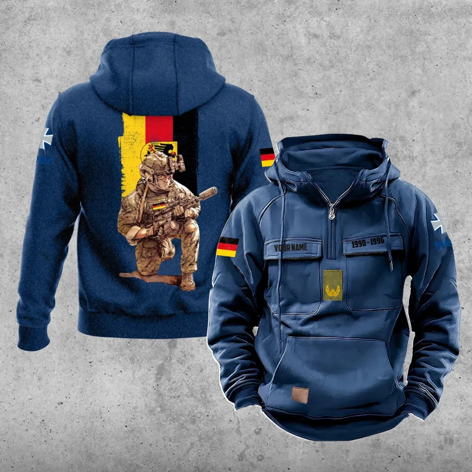 Personalized Germany Soldier/Veteran Vintage Hoodie All Over Printed - 17194464